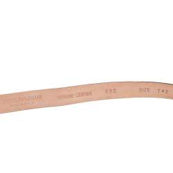 مملوكة مسبقًا حزام أمبوريو أرماني رفيع إبزيم شعار جلد لامع أسود 90 سم