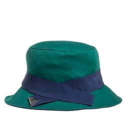 Pre Owned Emporio Armani Jade Green Cotton Cloche Classic Hat