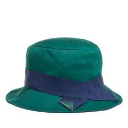 Pre Owned Emporio Armani Jade Green Cotton Cloche Classic Hat
