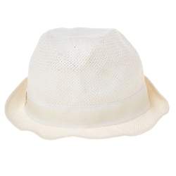 Pre Owned Emporio Armani White Paper Hat Size 57