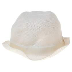Pre Owned Emporio Armani White Paper Hat Size 57