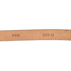 Pre Owned حزام أمبوريو أرماني جلد أحمر نقشة السحلية ومزخرف 90 سم