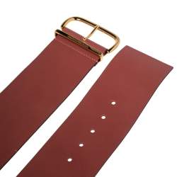 مملوكة مسبقًا Emporio Armani Rose Gold Leather Waist Buckle Belt 