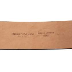 مملوكة مسبقًا Emporio Armani Rose Gold Leather Waist Buckle Belt 