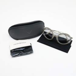 مملوكة مسبقًا Emporio Armani White/Grey 4055 Round Shield Sunglasses