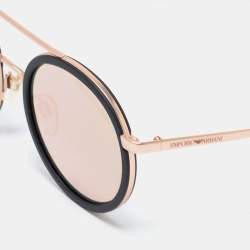 Pre Owned Emporio Armani Black EA 2041 Round Sunglasses