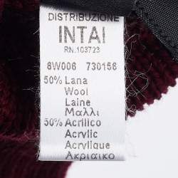 Emporio Armani Burgundy & Beige Wool Gloves