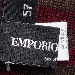 Emporio Armani Burgundy Wool Beanie 57 cm