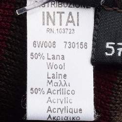 Emporio Armani Burgundy Wool Beanie 57 cm