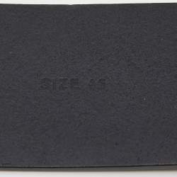 Emporio Armani Black Leather Brick Buckle Wide Belt 