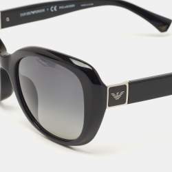 Pre Owned Emporio Armani Black Gradient Polarized Sunglasses