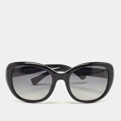 Pre Owned Emporio Armani Black Gradient Polarized Sunglasses