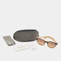 Pre Owned Emporio Armani Dark Brown EA4061F Round Sunglasses