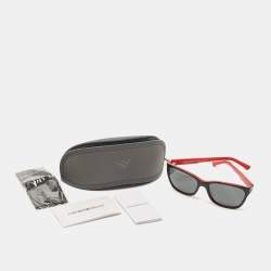 مملوكة مسبقًا Emporio Armani Red/Black Gradient Rectangular Sunglasses