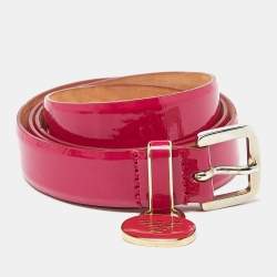 Emporio Armani Pink Patent Leather Skinny Belt 95CM