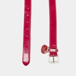 Emporio Armani Pink Patent Leather Skinny Belt 95CM