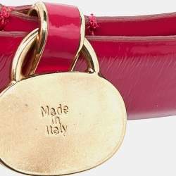 Emporio Armani Pink Patent Leather Skinny Belt 95CM