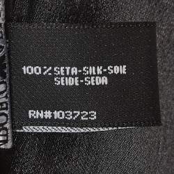 Pre Owned Emporio Armani Vintage Black Logo Pattern Satin Silk Scarf