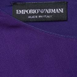 Emporio Armani Purple Wool Ruffled Midi Dress S