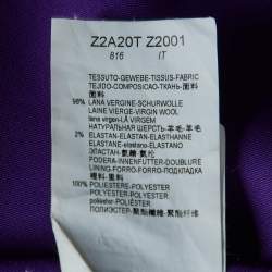 Emporio Armani Purple Wool Ruffled Midi Dress S