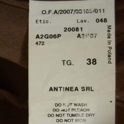 Pre Owned Emporio Armani Brown Leather Jacket S