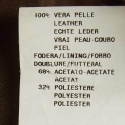 Pre Owned Emporio Armani Brown Leather Jacket S