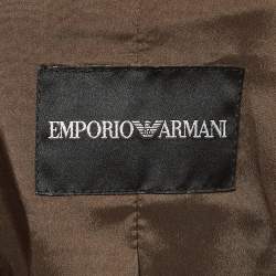 Pre Owned Emporio Armani Brown Leather Jacket S