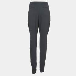 Emporio Armani Grey Crepe Paneled Pants L 