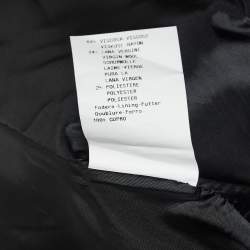 Pre Owned Emporio Armani Black Pinstripe Wool Blend Pant Suit L