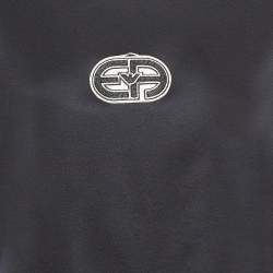 Pre Owned Emporio Armani Black Lyocell Blend Crewneck T-Shirt XL