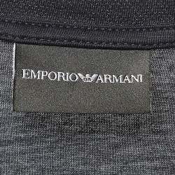 Pre Owned Emporio Armani Black Lyocell Blend Crewneck T-Shirt XL