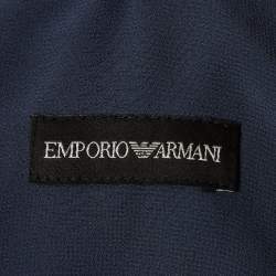 Pre Owned Emporio Armani Blue Lace Flared Slip Dress L