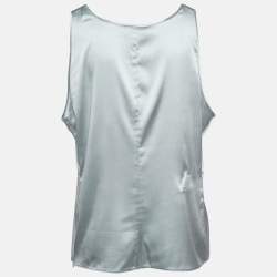 Pre Owned Emporio Armani Grey Satin Tank Top XL