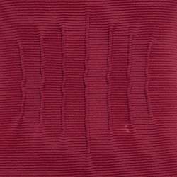 Pre Owned Emporio Armani Red Textured Knit Flounce Mini Dress S