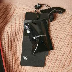 Emporio Armani Pink Virgin Wool Knit Zip-Up Coat S