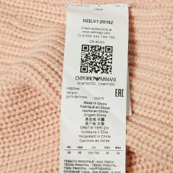 Emporio Armani Pink Virgin Wool Knit Zip-Up Coat S