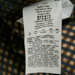 Emporio Armani Beige Gingham Linen Blend Trench Coat L