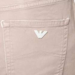 Pre Owned Emporio Armani Pink Denim Crop Jeans L Waist 34"