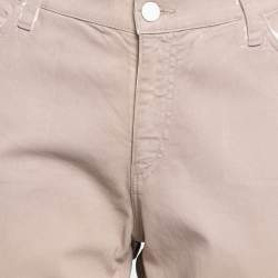 Pre Owned Emporio Armani Pink Denim Crop Jeans L Waist 34"