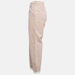 Pre Owned Emporio Armani Pink Denim Crop Jeans L Waist 34"