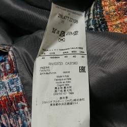 Emporio Armani Multicolor Lurex Tweed Double Breasted Mid-Length Coat S