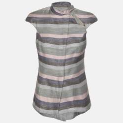 Pre Owned Emporio Armani Multicolor Striped Cotton Sleeveless Vest S