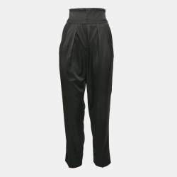 Emporio Armani Black Satin Pleated Trousers XS