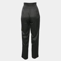 Emporio Armani Black Satin Pleated Trousers XS
