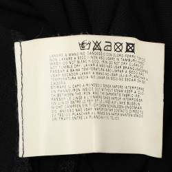 Pre Owned Emporio Armani Black Dotte Tulle Draped Tunic Dress M