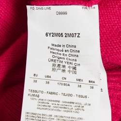 Pre Owned Emporio Armani Pink Cashmere Knit Ruffled Top S