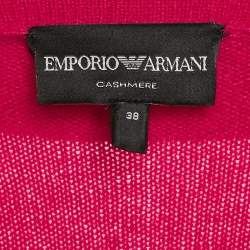 Pre Owned Emporio Armani Pink Cashmere Knit Ruffled Top S