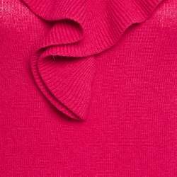Pre Owned Emporio Armani Pink Cashmere Knit Ruffled Top S