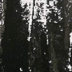 Pre Owned Emporio Armani Black Sequined Mesh One-Shoulder Mini Dress M