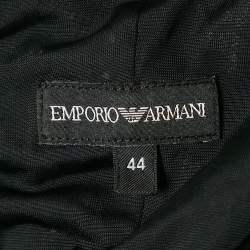 Pre Owned Emporio Armani Black Sequined Mesh One-Shoulder Mini Dress M